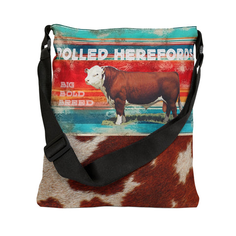 Polled Hereford Adjustable Tote Bag (AOP)