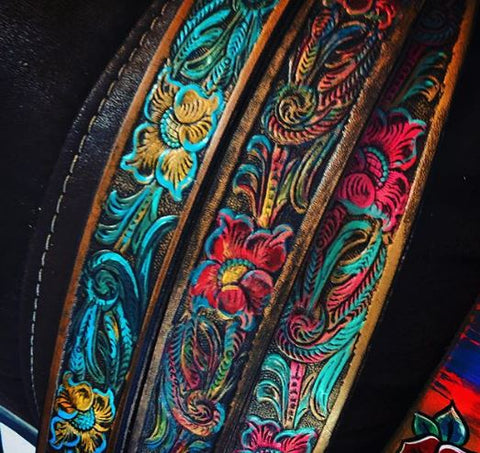 Hand Painted Floral Belts