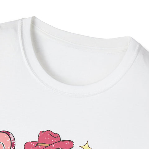 Cowgirl Heart Graphic T-Shirt — Pink Western Valentine Tee ('XOXO', 'Howdy', 'Y'all')