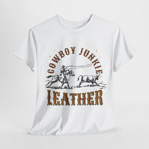 Cowboy Junkie Leather  Unisex Heavy Cotton Tee