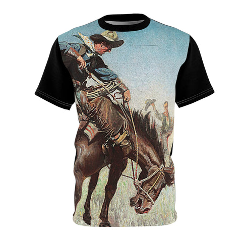 The Bronc Buster  Unisex Cut & Sew Tee - Western Cowboy Style Shirt