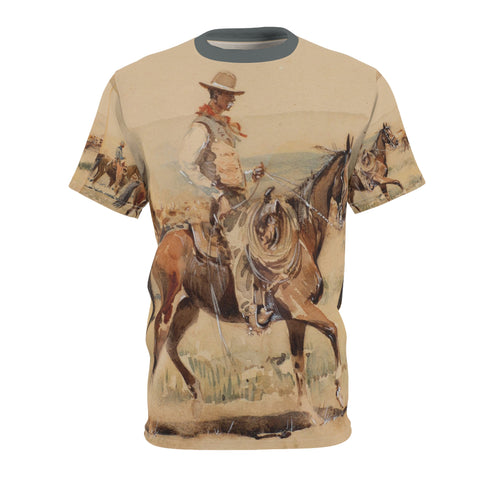 Rustic Cowboy Graphic Tee, Vintage Western Shirt, Unisex Hipster Tee, Unique Gift for Horse Lovers, Casual Outdoor Wear