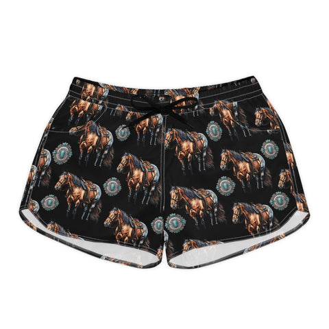 Western Shorts with Horse and Concho Design for Women