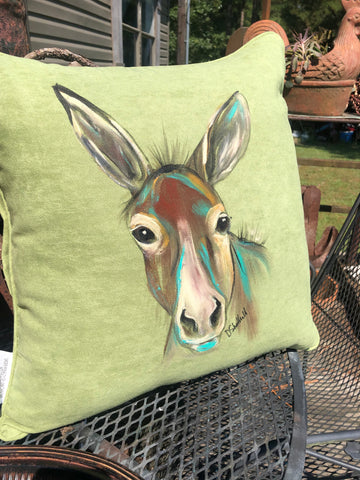 Painted Donkey Pillow