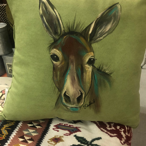 Painted Donkey Pillow