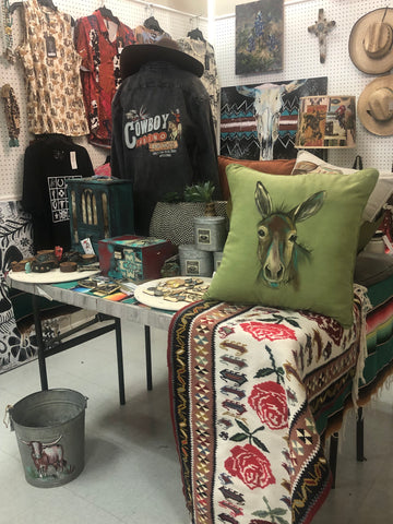 Painted Donkey Pillow