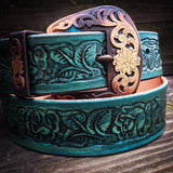 Rose hand painted belt