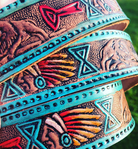 Hand Painted Tribal belt