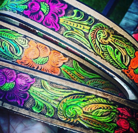Neon floral belt