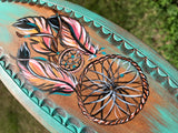 Dream catcher painted and tooled halter
